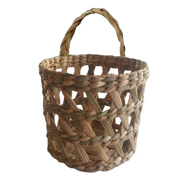 Suporte Floreira Vaso Com Alça Para Paredes Taboa Natural 10x14