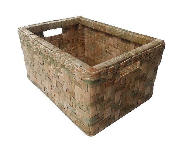 Cesto Caixote Fibra Taboa Natural 40x30x25
