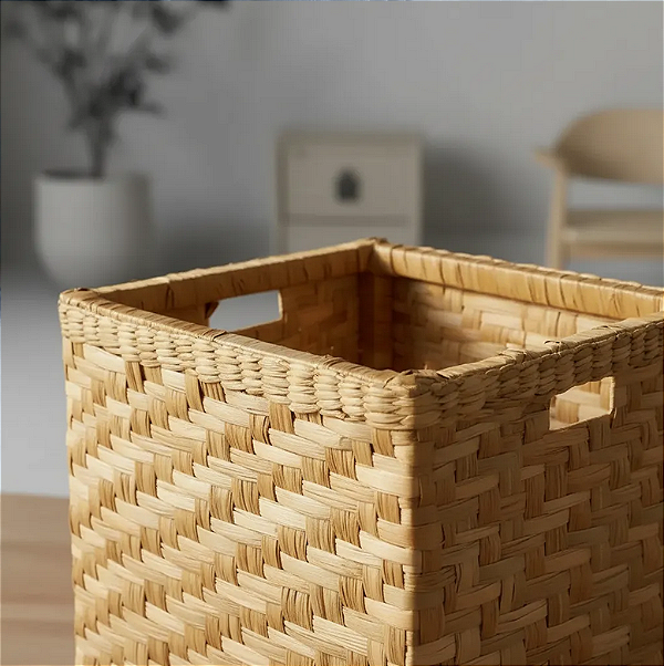 Cesto Caixote Fibra Taboa Natural 40x20x30