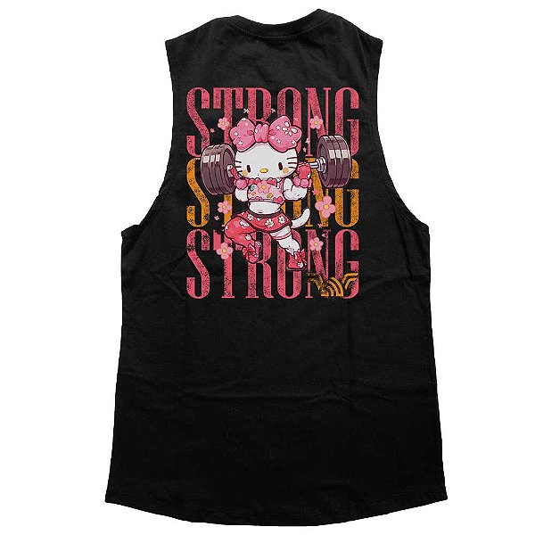 Regatão Hello Strong Cor Preta 100% algodão