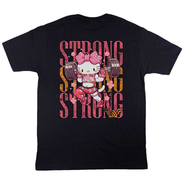 Camiseta Hello Strong Cor Preta 100% algodão