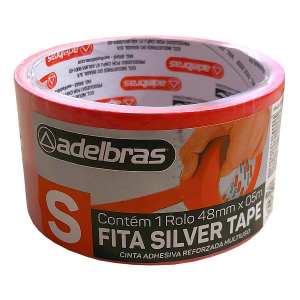 Fita Adesiva Reforçada Multiuso Silver Tape Vermelha 48mm x 5m - Adelbras