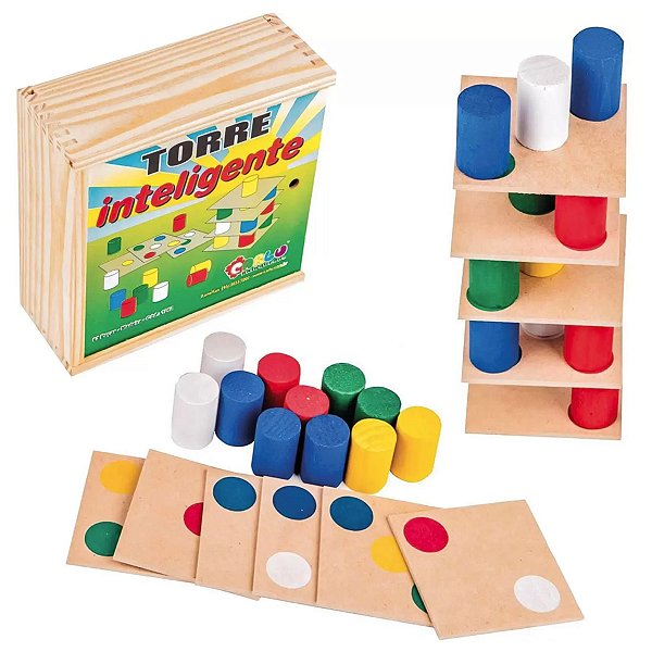 Torre Inteligente Brinquedo Educativo Pedagógico - 1262 - CARLU BRINQUEDOS