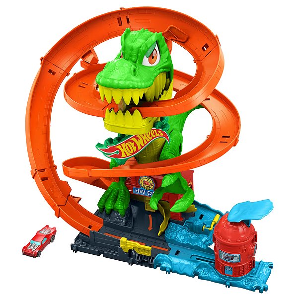 HOT WHEELS CITY PISTA T-REX X QUARTEL DE BOMBEIROS - JBM73 - MATTEL