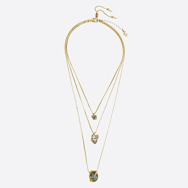 Colar Triplo Básica Ouro