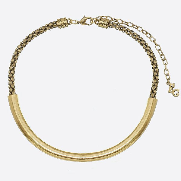 Colar Choker Encorpado Básica Ouro
