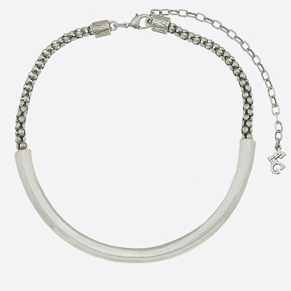 Colar Choker Encorpado Básica Prata