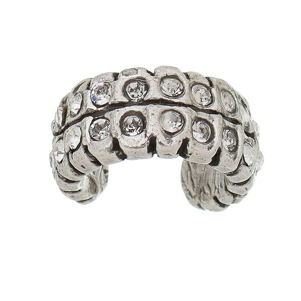 Piercing Fake Brilho Duplo Prata