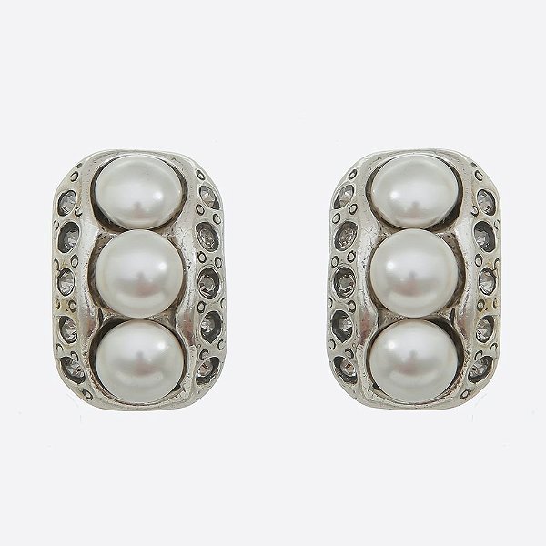 BRINCO PÉROLAS BÁSICA PRATA