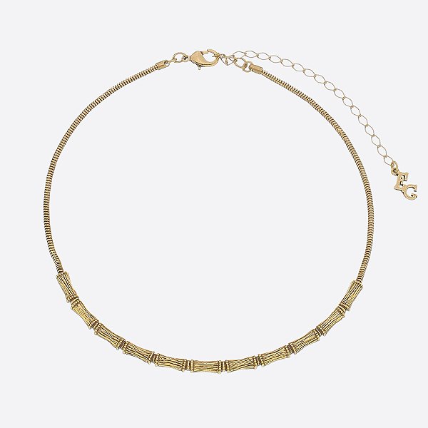 Colar Chocker Rigida Básica Ouro