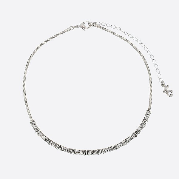 Colar Choker Rigida Básica Prata