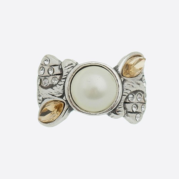 Anel Pérola Arwen Prata