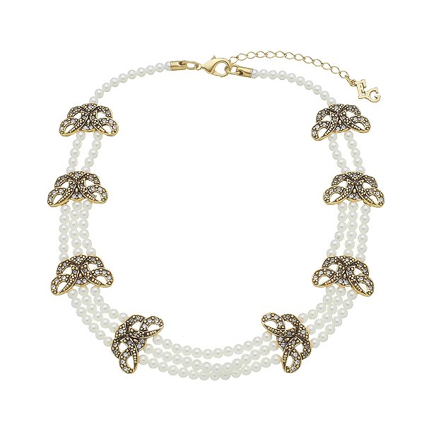 Colar Choker Pérolas Grace Ouro