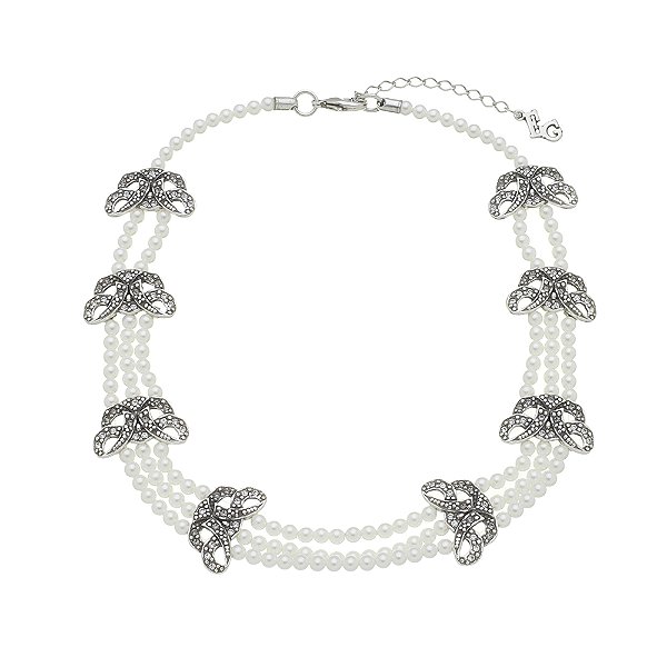 Colar Choker Pérolas Grace Prata