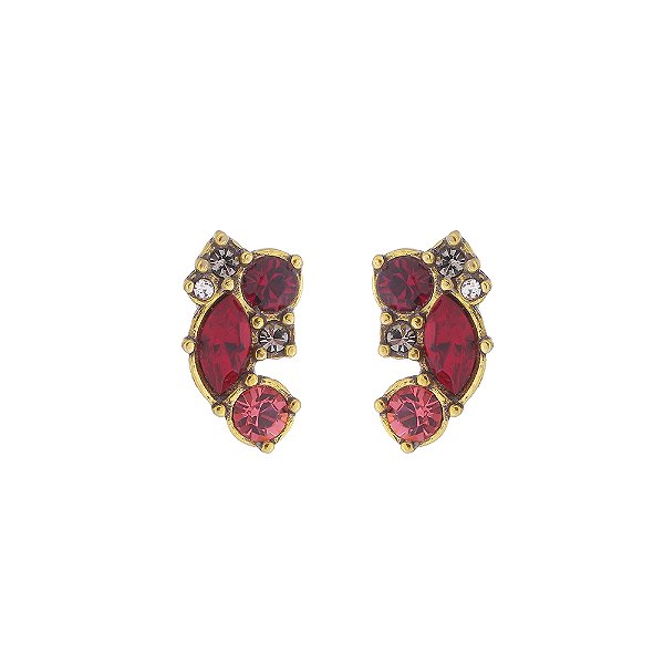 Brinco Formas Color Vitrais Ouro