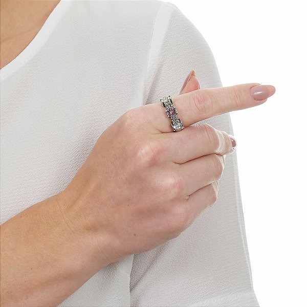 Anel Delicado Vitrais Prata