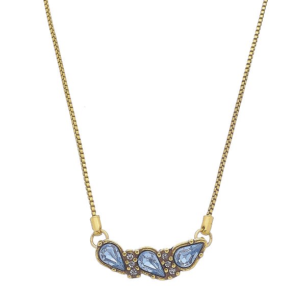 Colar Delicado Gota Vitrais Ouro