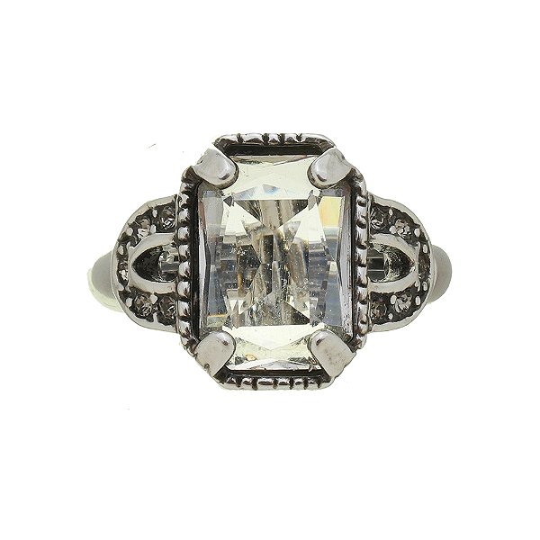 Anel Cristal Khalifa Prata