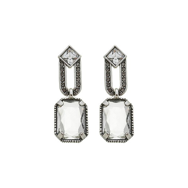 Brinco Cristal Khalifa Prata
