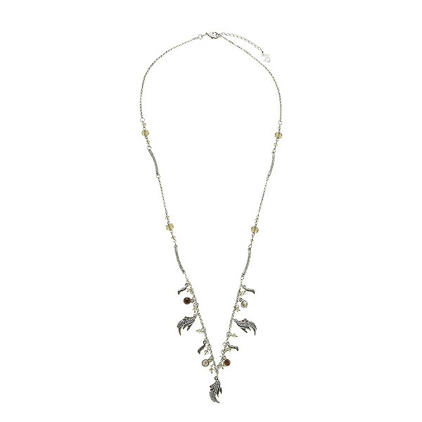 Colar Delicado Pingentes Zambia Prata