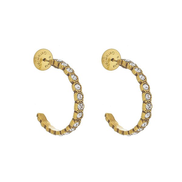 Brinco Argola Cristal Básica Ouro