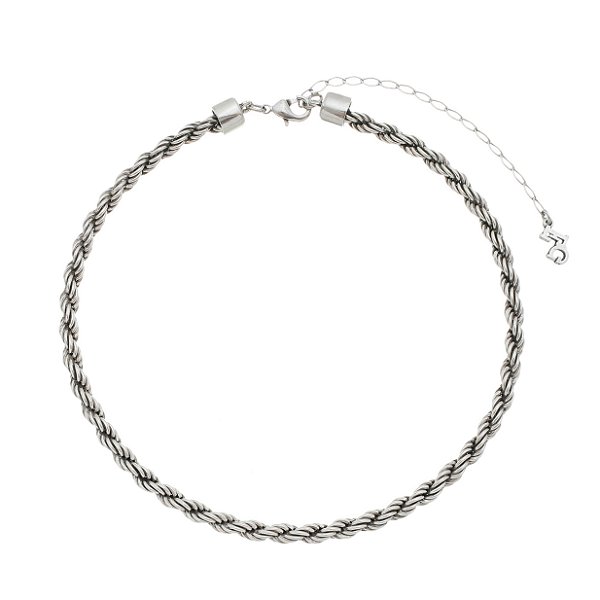 Colar Chocker Trançada Básica Prata