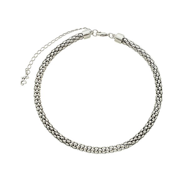 Colar Chocker Grossa Básica Prata