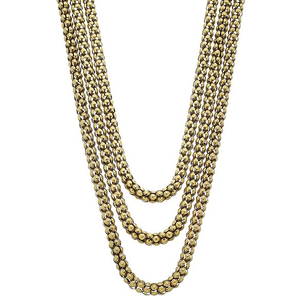 Colar Correntaria Fina Básica Ouro