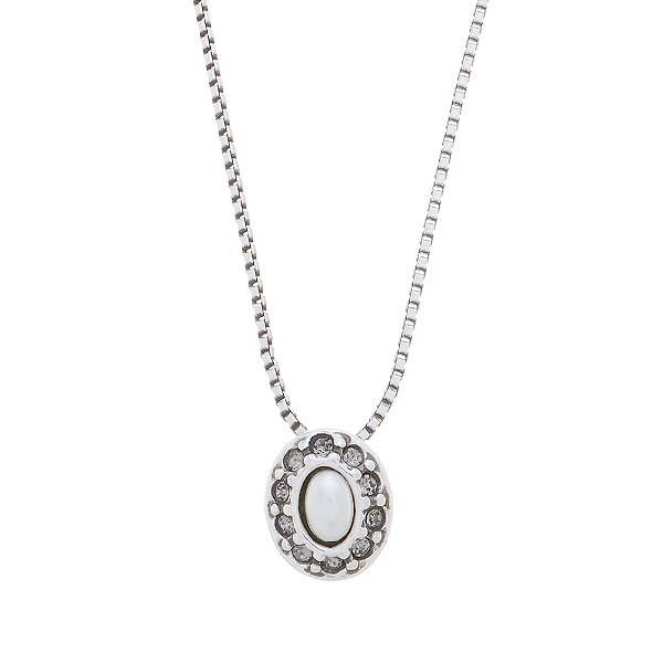 Colar Delicado Pérola Básica Prata