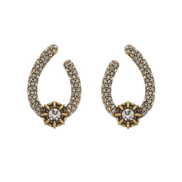 Brinco Médio Strass Meraki Ouro