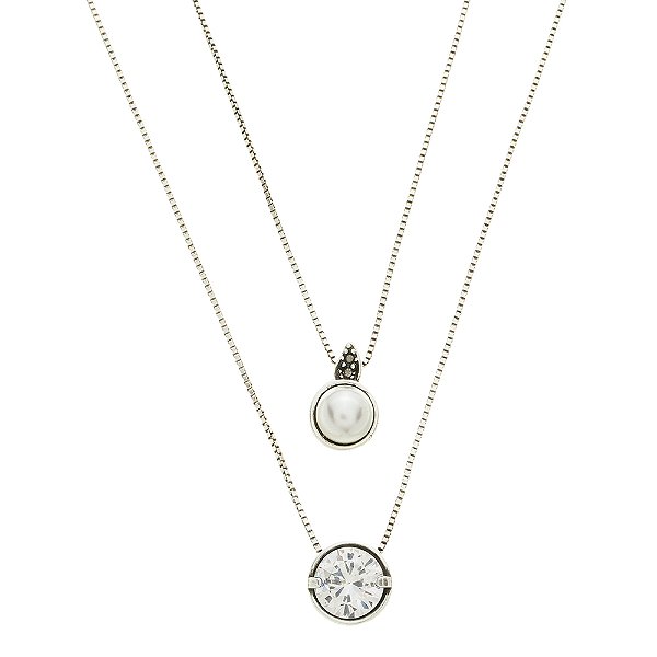 Colar Duplo Kaari Prata