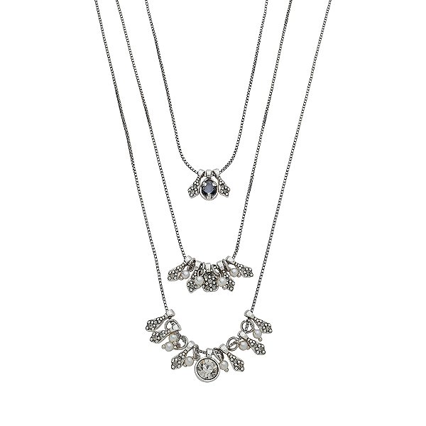 Colar Triplo Parintins Prata