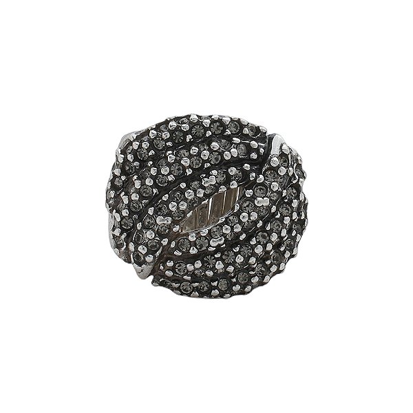 Anel Strass Pitanga Prata