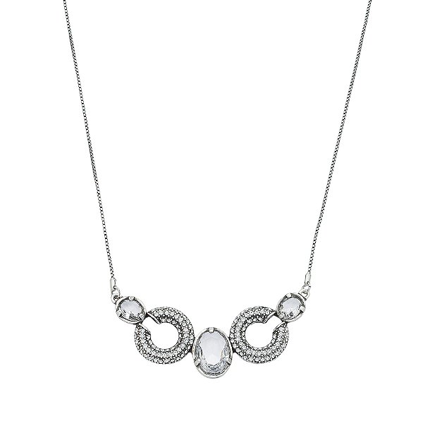 Colar Choker Formas Macramê Prata