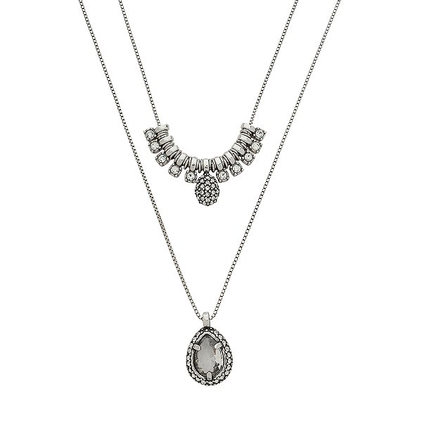 Colar Duplo Hills Prata