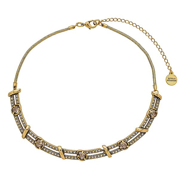 Colar Choker Design Semea Ouro
