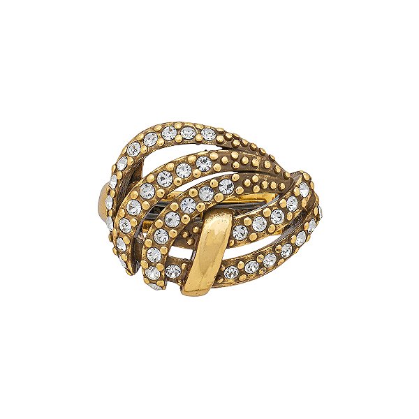 Anel Strass Semea Ouro
