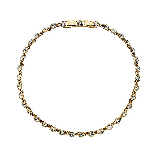 Colar Choker Delicada Cristal P Luminatti Ouro