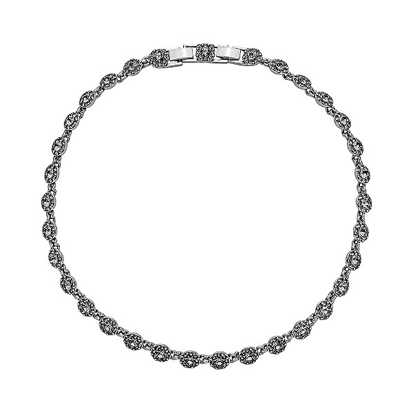 Colar Choker Flor Black Diamond Luminatti Prata