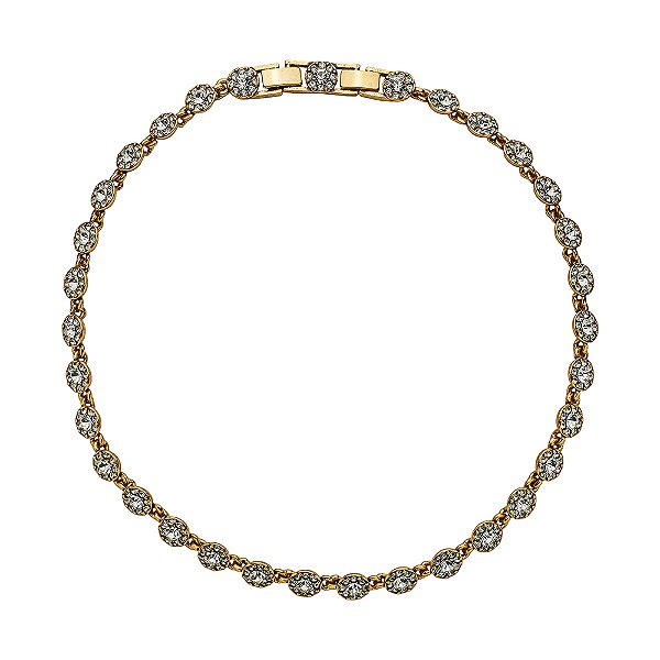 Colar Choker Flor Cristal Luminatti Ouro