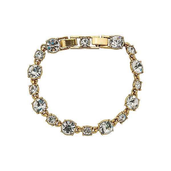 Pulseira Redonda G Cristal Luminatti Ouro