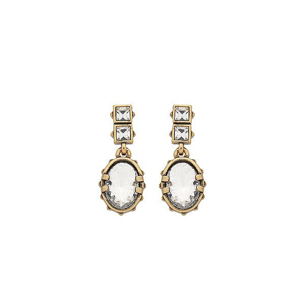Brinco Pendente Midi Oval Ravello Ouro