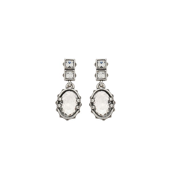 Brinco Pendente Midi Oval Ravello Prata