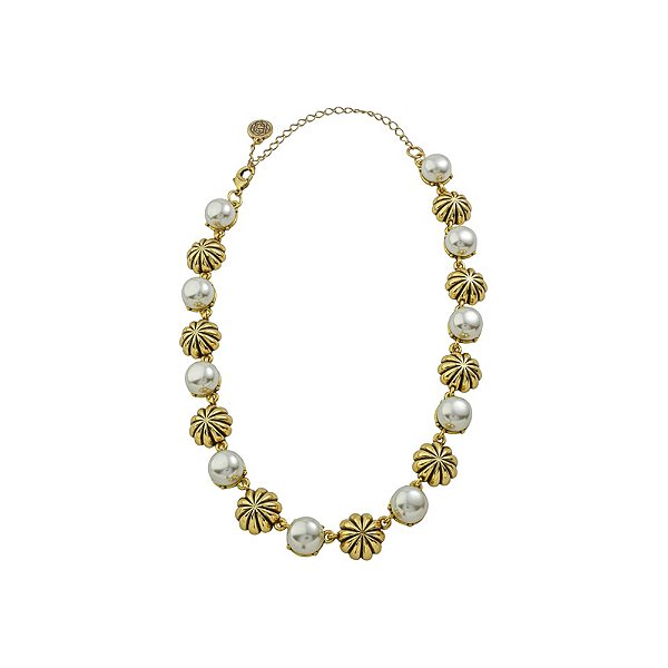Colar Choker Pérolas Perla Ouro