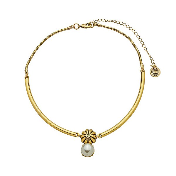 Colar Aro Perla Ouro Com Pérola