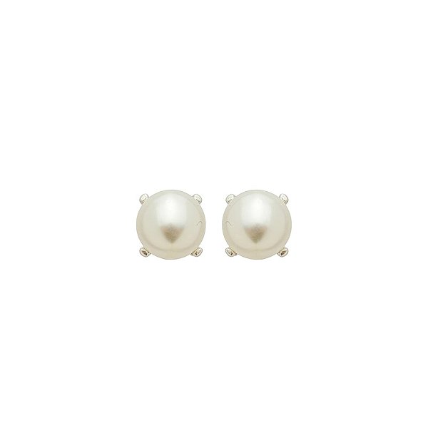 Brinco Pérola Perla Prata 12mm Clássico