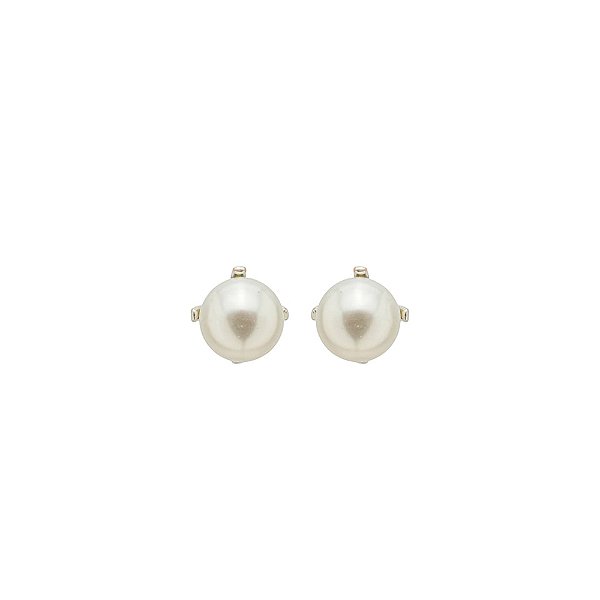 Brinco Pérola Perla Prata 8mm Clássico