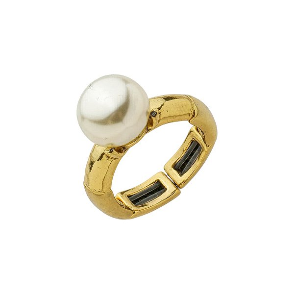 Anel Pérola Perla Ouro 12 Mm