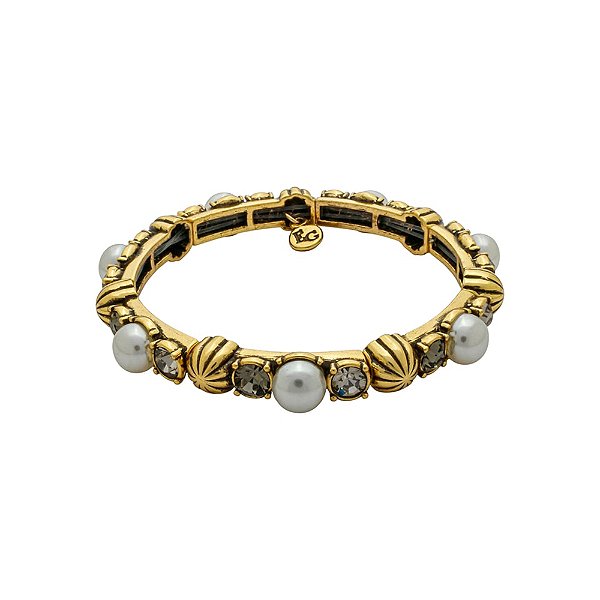 Pulseira Pérola E Cristais Perla Ouro