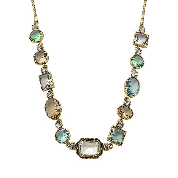 Colar Chocker Cristais Positano Ouro